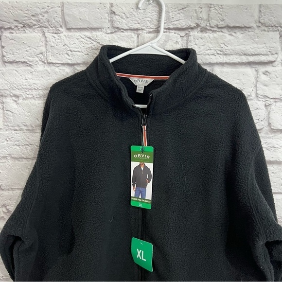 Orvis mens XL fleece full zip up jacket navy nwt pockets - Picture 2 of 8